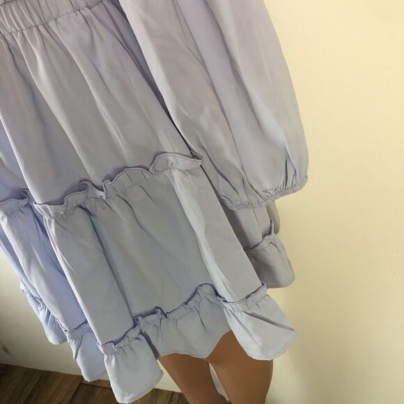 Baby Blue boho peasant long sleeve dress - Picture 7 of 16